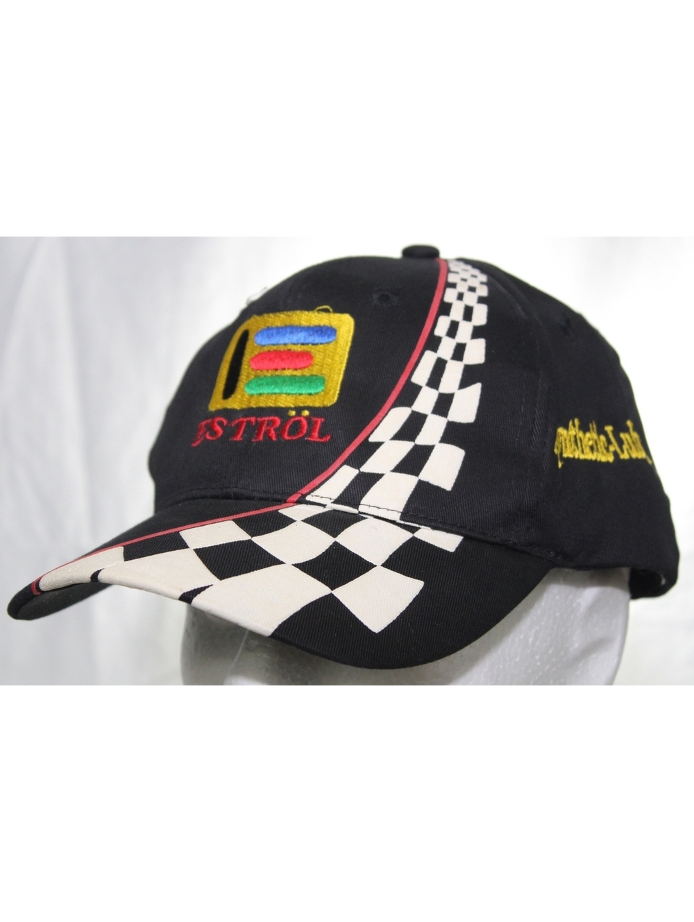 Vintage Estrol Synthetic Lubricants Oil Snapback Cap Checkered Flag Racing Hat View 2
